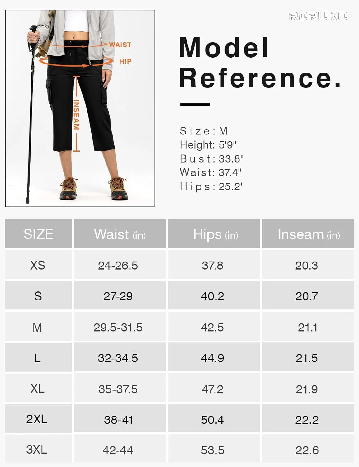Rdruko Women's Cargo Capris Hiking Pants Lightweight Quick Dry Summer Outdoor Casual Travel Pants with Pockets