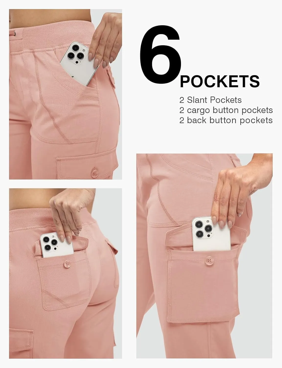Rdruko Women's Cargo Capris Pants Lightweight Quick Dry Hiking Summer Casual Travel Pants with Pockets