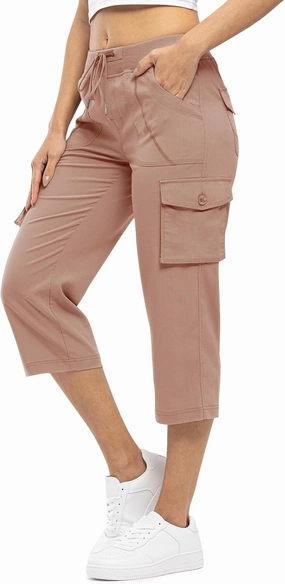 Rdruko Women's Cargo Capris Pants Lightweight Quick Dry Hiking Summer Casual Travel Pants with Pockets