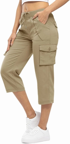 Rdruko Women's Cargo Capris Pants Lightweight Quick Dry Hiking Summer Casual Travel Pants with Pockets
