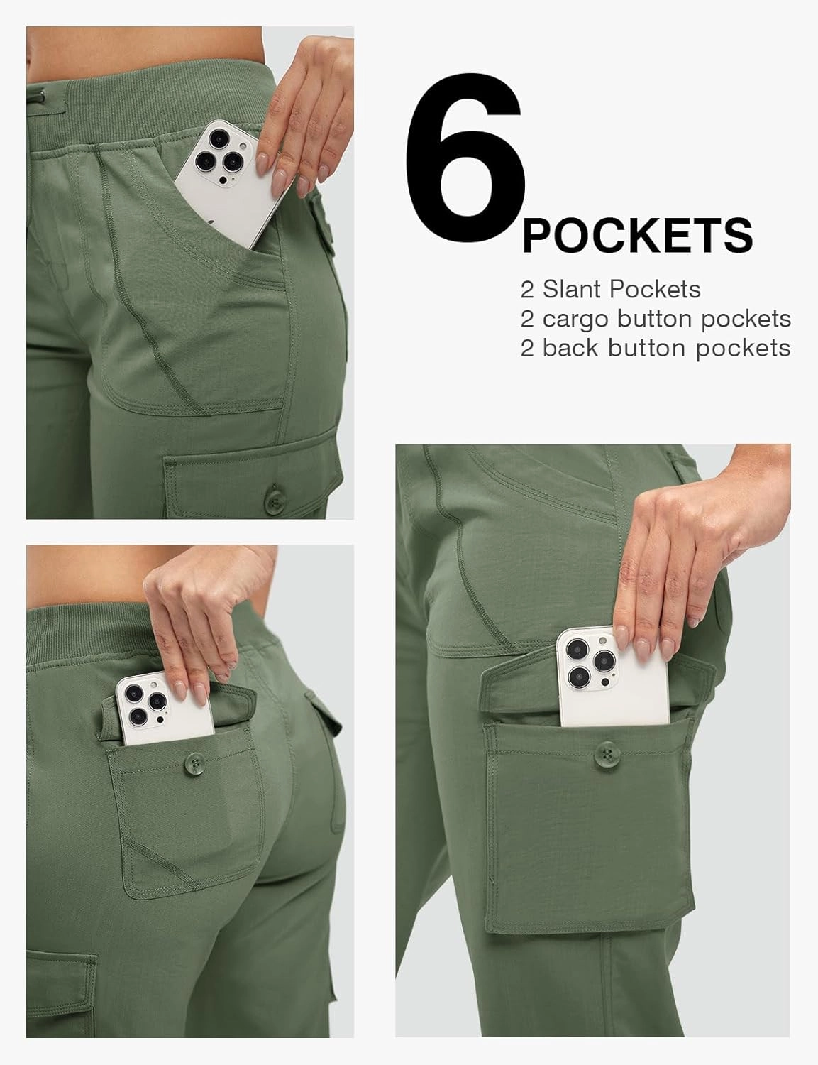 Rdruko Women's Cargo Capris Pants Lightweight Quick Dry Hiking Summer Casual Travel Pants with Pockets