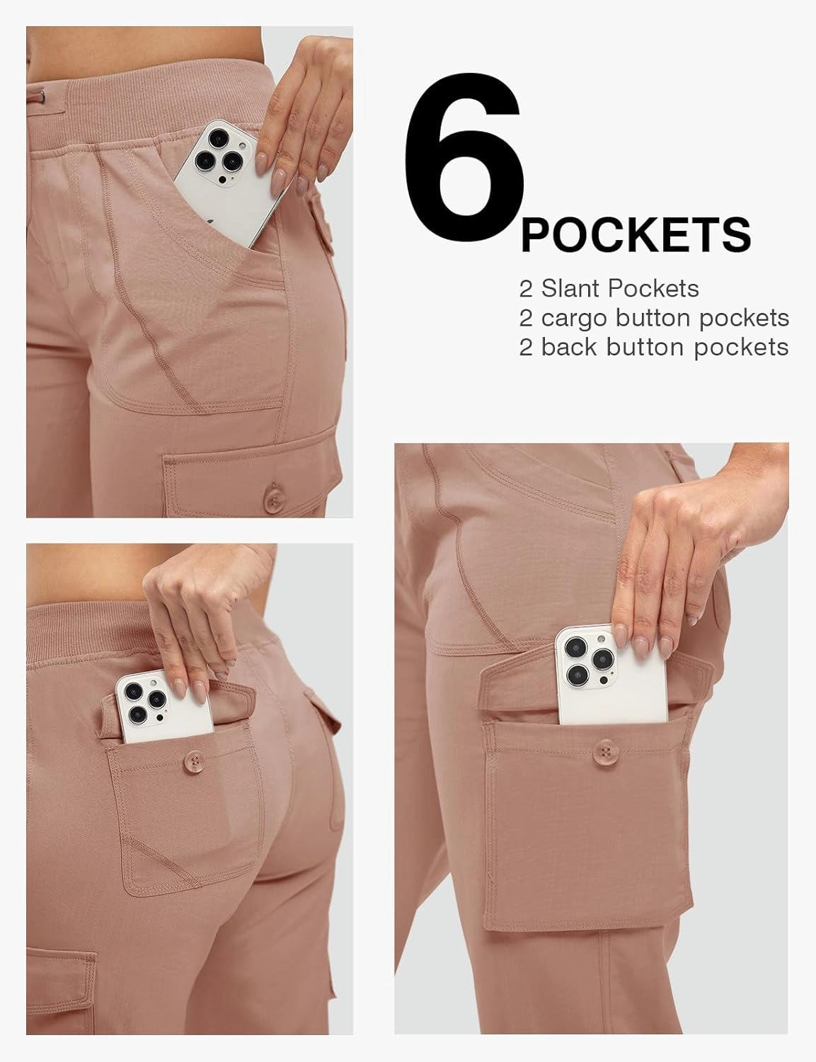 Rdruko Women's Cargo Capris Pants Lightweight Quick Dry Hiking Summer Casual Travel Pants with Pockets