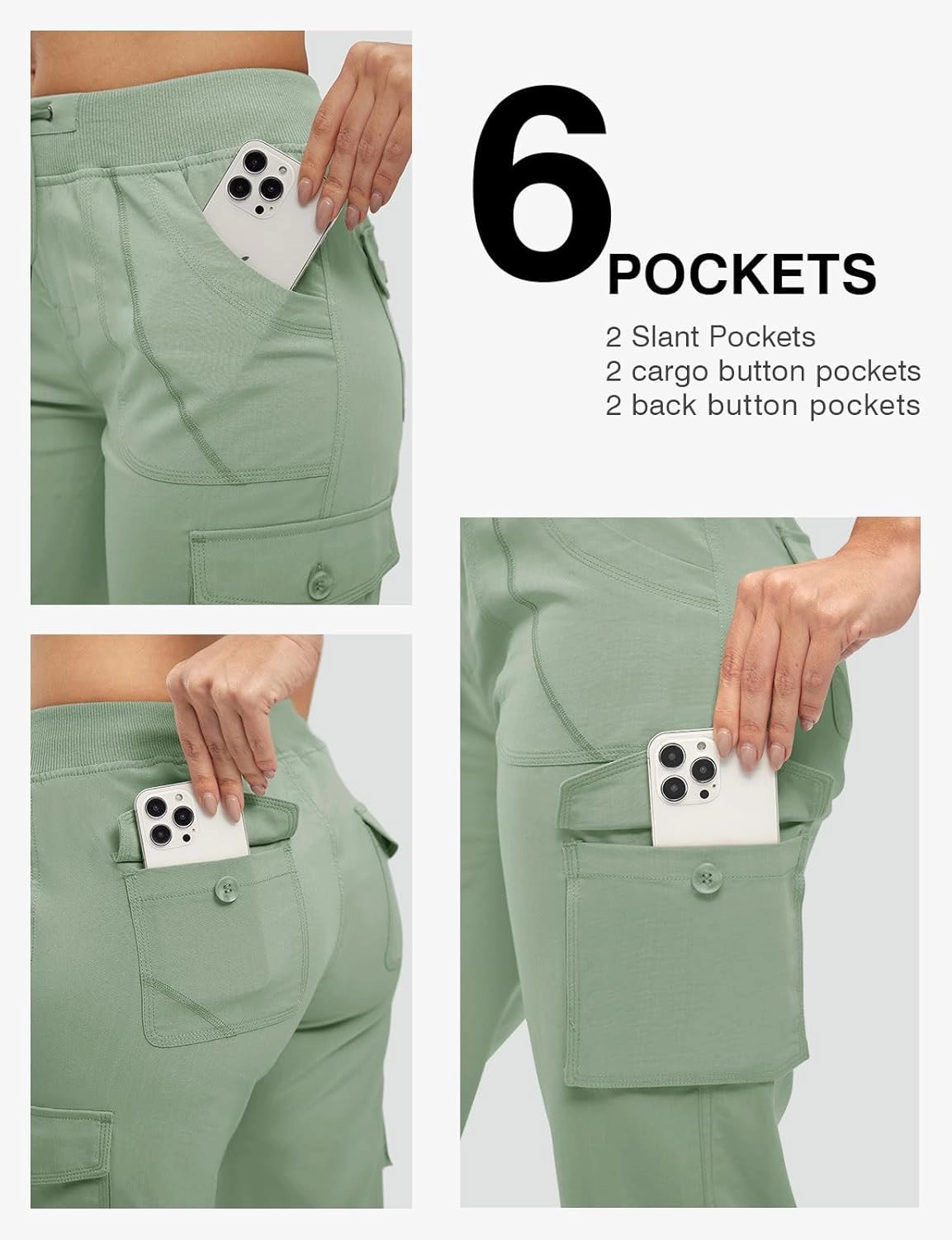 Rdruko Women's Cargo Capris Pants Lightweight Quick Dry Hiking Summer Casual Travel Pants with Pockets