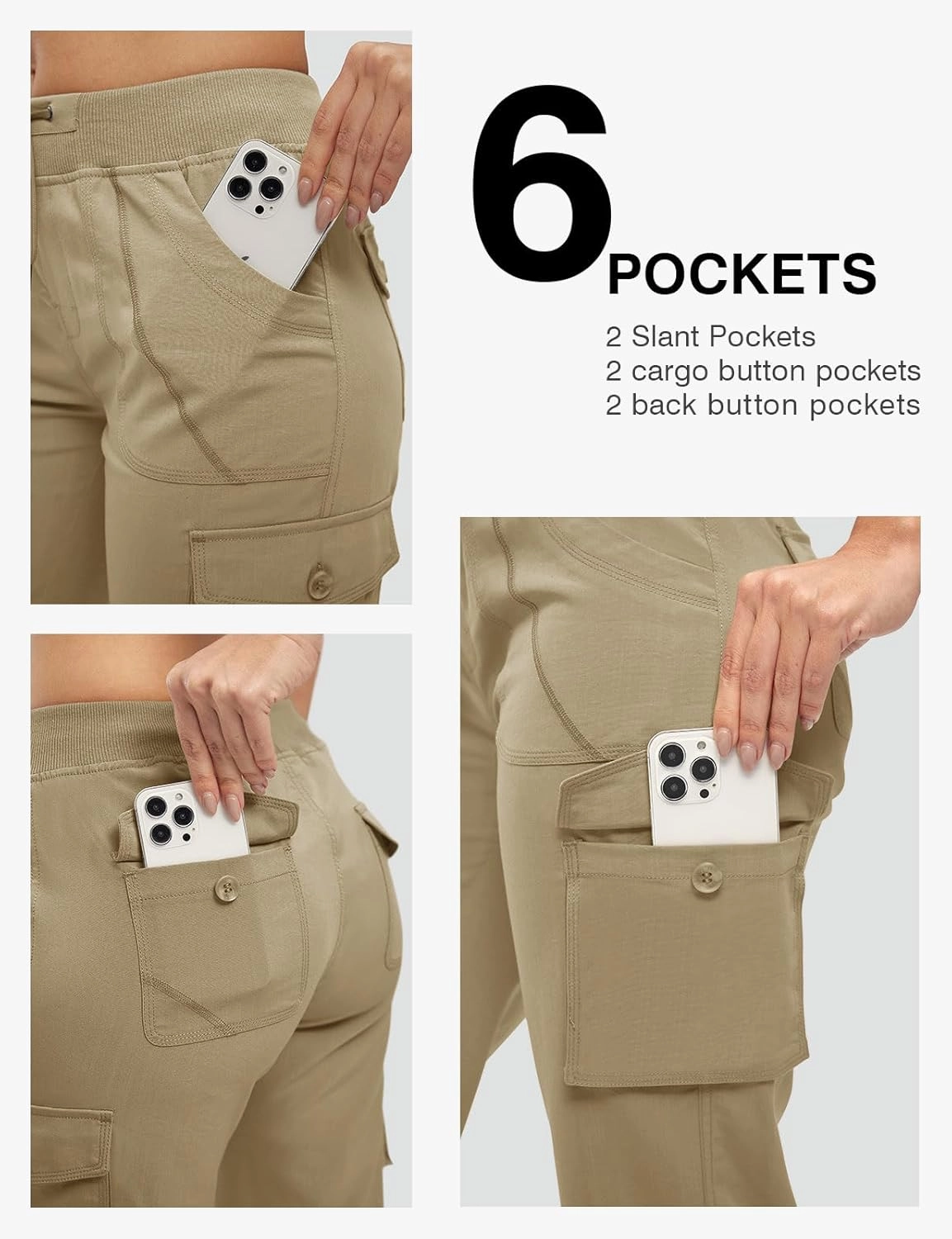 Rdruko Women's Cargo Capris Pants Lightweight Quick Dry Hiking Summer Casual Travel Pants with Pockets