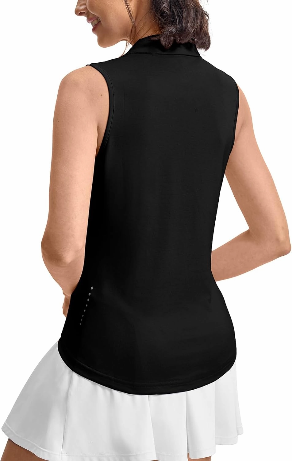 Rdruko Women's Sleeveless Golf Polo Shirts V-Neck Collared Tennis Quick Dry UPF 50  Lightweight Athletic Tank Tops