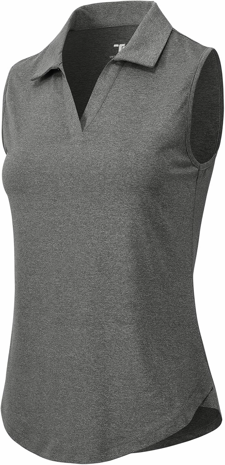 Rdruko Women's Sleeveless Golf Polo Shirts V-Neck Collared Tennis Quick Dry UPF 50  Lightweight Athletic Tank Tops