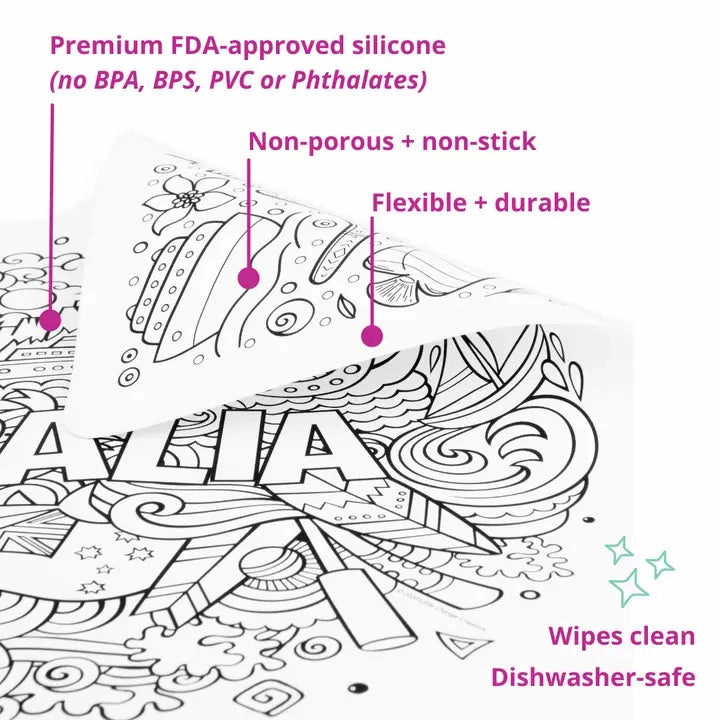 Re-Fun-Able Reusable Colouring   Doodle Mat- Seaside