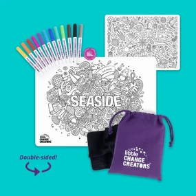 Re-Fun-Able Reusable Colouring   Doodle Mat- Seaside