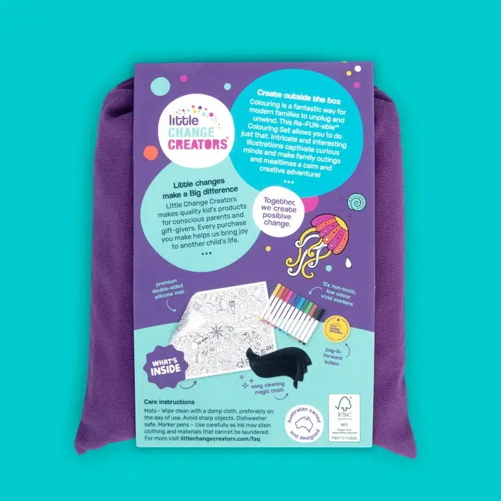 Re-Fun-Able Reusable Colouring   Doodle Mat- Seaside