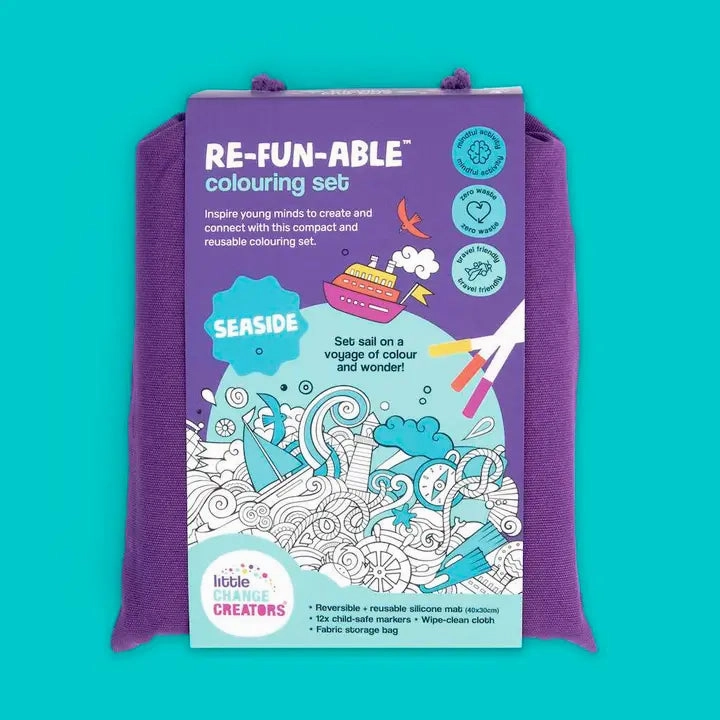 Re-Fun-Able Reusable Colouring   Doodle Mat- Seaside