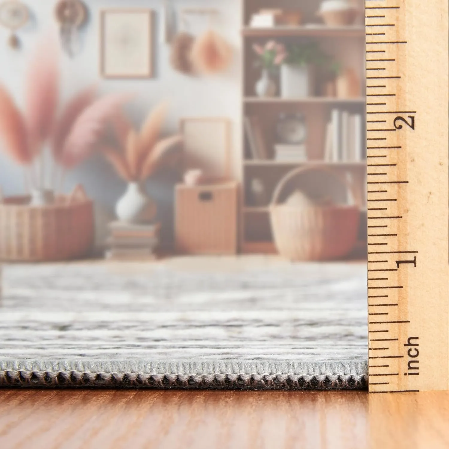 ReaLife Rugs Machine Washable Area Rug Runner - Living Room Bedroom Bathroom Kitchen Entryway Office - Padded Low Pile Stain Resistant Premium - Boho Modern Farmhouse - Tessa - Gray Ivory 2'6" x 6'