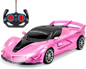 Remote Control Racing Car for Girls Boys 3 4-7 Christmas Birthday Gifts,Hobby RC Cars Toys for Age 3 4 5 6 7 8-12 Year Old Kids- 1:18 Scale Model Racing Car Pink 1 Pack