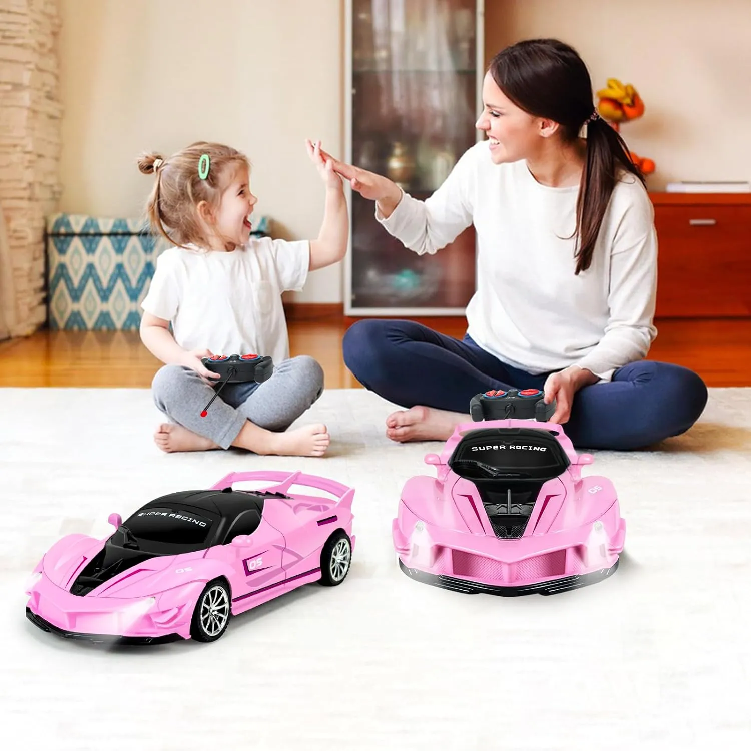 Remote Control Racing Car for Girls Boys 3 4-7 Christmas Birthday Gifts,Hobby RC Cars Toys for Age 3 4 5 6 7 8-12 Year Old Kids- 1:18 Scale Model Racing Car Pink 1 Pack