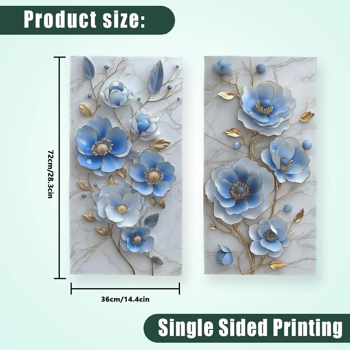 Retro Blue Floral Bath Hand Towels Set of 2 Absorbent Marble Abstract Modern Flowers Bathroom Kitchen Towels Set of 2 Face Towels for Bathroom Gym Hotel Sport Decor Gifts for Women Man 14"x28"