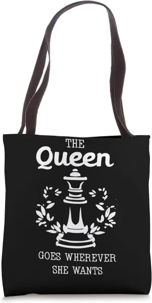 Retro Chess Pieces Vintage Knight Queen Checkmate Player Tote Bag