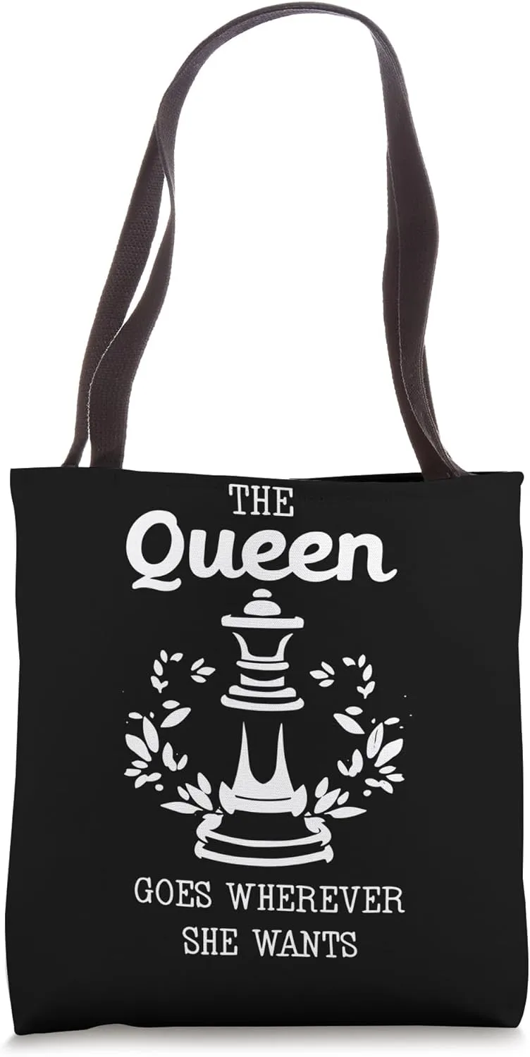 Retro Chess Pieces Vintage Knight Queen Checkmate Player Tote Bag