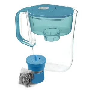 Reusable Water Filter for Brita-Style Pitcher & Dispenser - Activated Carbon for Brita Filter - Stainless Steel and Silicone Reusable Charcoal Filter with 6-Month Granules Supply