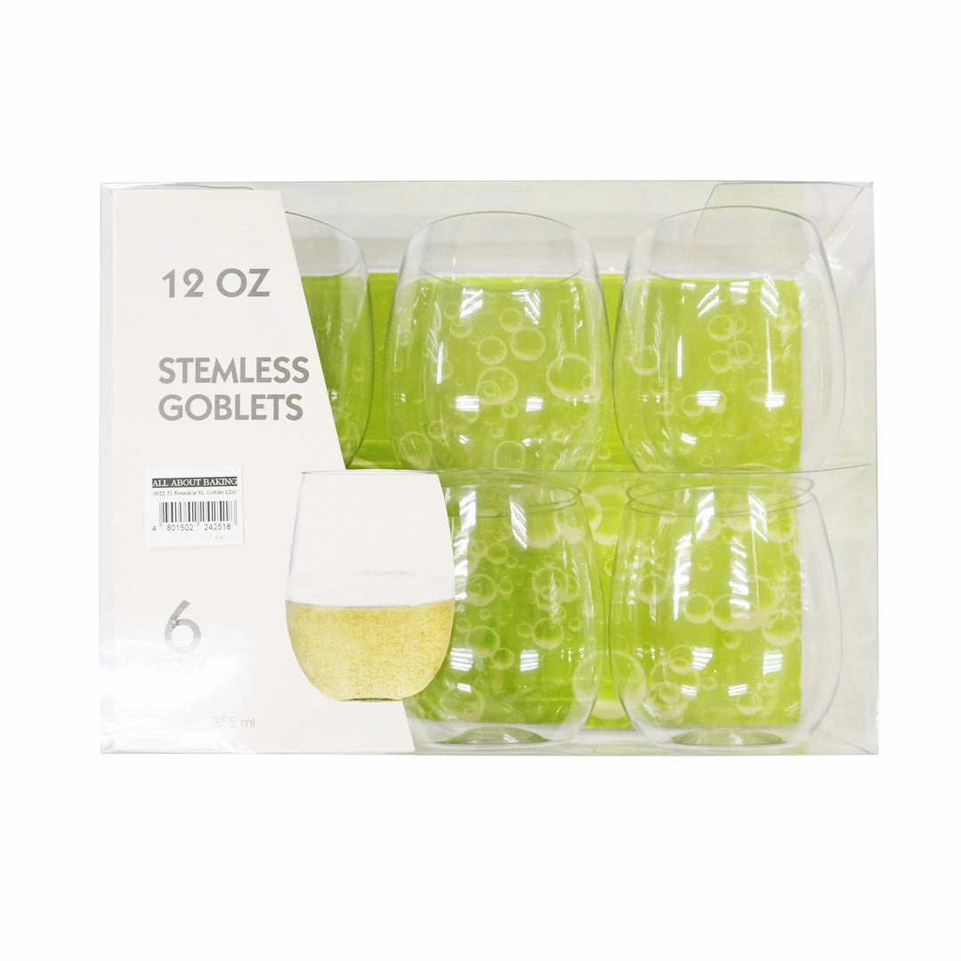 Reusable MultiSided SL Goblet 12oz., Reusable SL Champ. Flutes 9oz., Reusable SL Goblet 12oz
