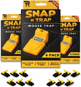 RinneTraps| 12 Pack | Snap N Trap | Mouse Trap | One Touch Setup | Reusable | Quick Kill (12)