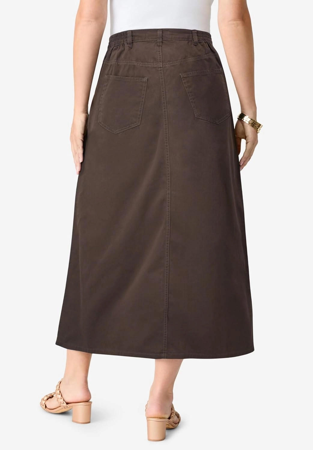 Roaman's Women's Plus Size Complete Cotton A-Line Skirt