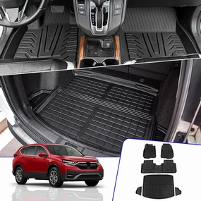 Rongtaod Floor Mats Compatible with 2017-2022 Honda CRV Cargo Liner Trunk Mat TPE All Weather Trunk Liner 2021 CR-V Accessories (Trunk Mats Floor Mats)
