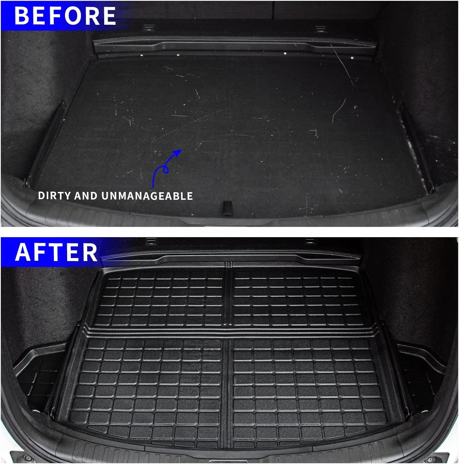 Rongtaod Floor Mats Compatible with 2017-2022 Honda CRV Cargo Liner Trunk Mat TPE All Weather Trunk Liner 2021 CR-V Accessories (Trunk Mats Floor Mats)
