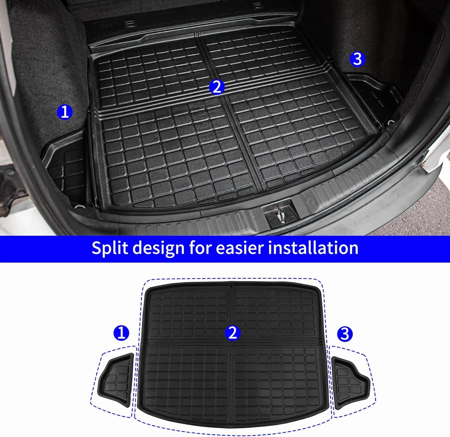 Rongtaod Floor Mats Compatible with 2017-2022 Honda CRV Cargo Liner Trunk Mat TPE All Weather Trunk Liner 2021 CR-V Accessories (Trunk Mats Floor Mats)