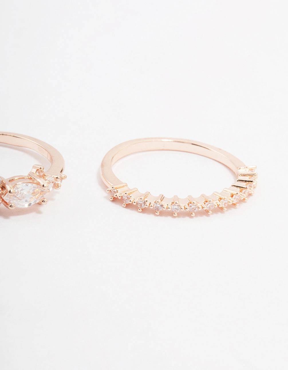 Rose Gold Marquise Stacking Ring 3-Pack