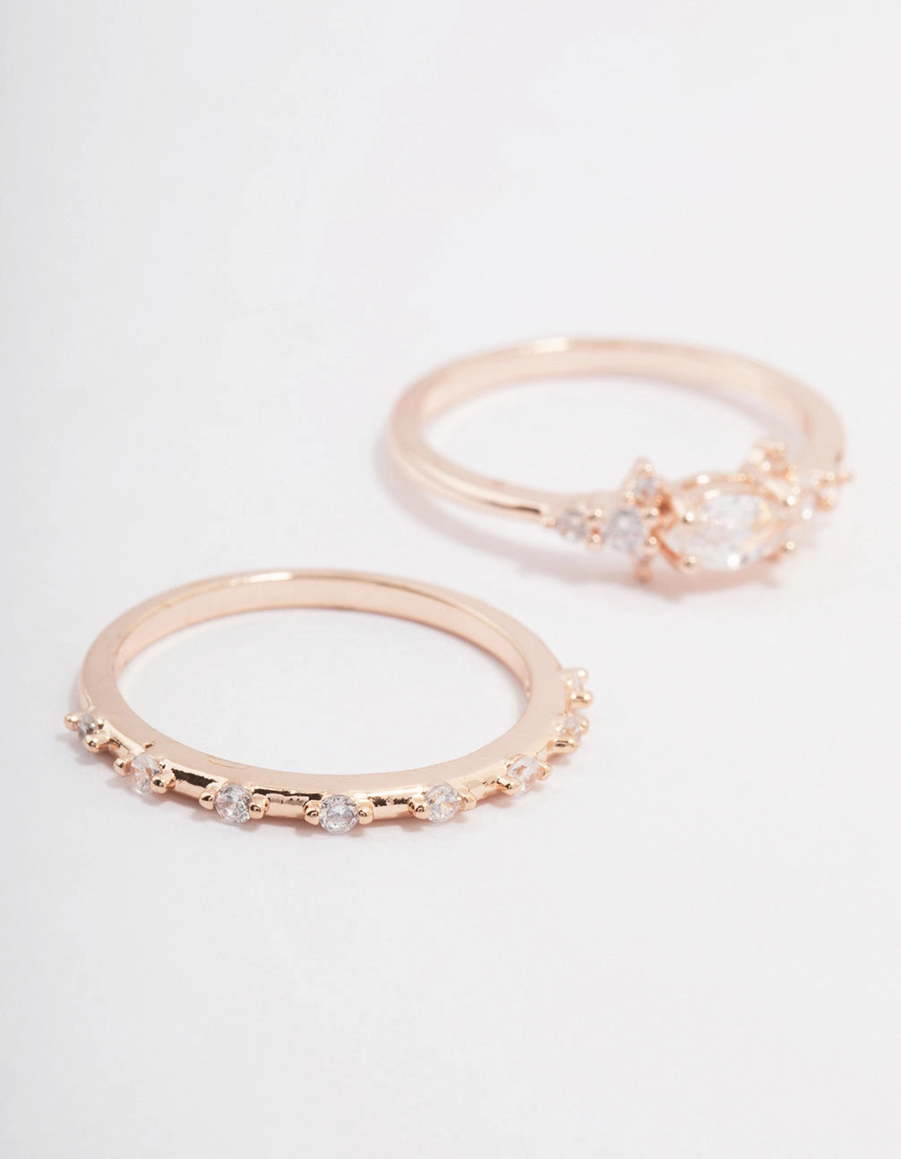 Rose Gold Marquise Stacking Ring 3-Pack