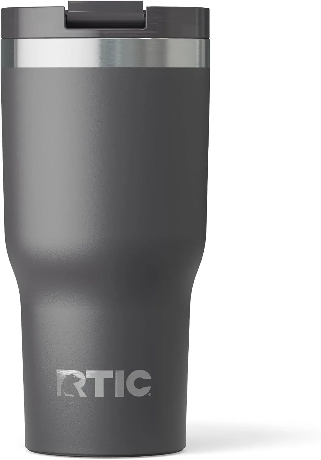 RTIC Essential Tumbler with Lid, Insulated, Stainless Steel, Metal, Double Wall Vacuum-Insulation, Ceramic Lined, Travel Cup for Iced Coffee, Tea, Hot and Cold Drink, Graphite