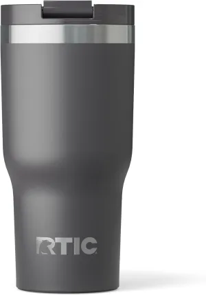 RTIC Essential Tumbler with Lid, Insulated, Stainless Steel, Metal, Double Wall Vacuum-Insulation, Ceramic Lined, Travel Cup for Iced Coffee, Tea, Hot and Cold Drink, Graphite