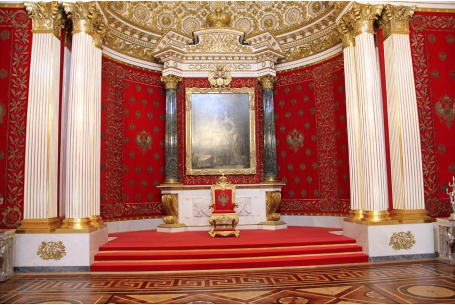 Russian Museum Backdrop 10x6.5ft Classical Palace Baroque Style Hall Royal Palace King Queen Throne Photography Background Party Banner Room Decor Travel Portraits Photoshoot Photo Studio Props