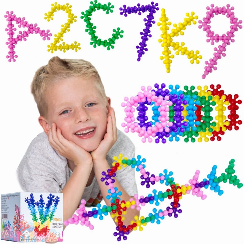 Rynx | 100 Pieces Building Plates Set - Multicolored Interlocking Building Blocks