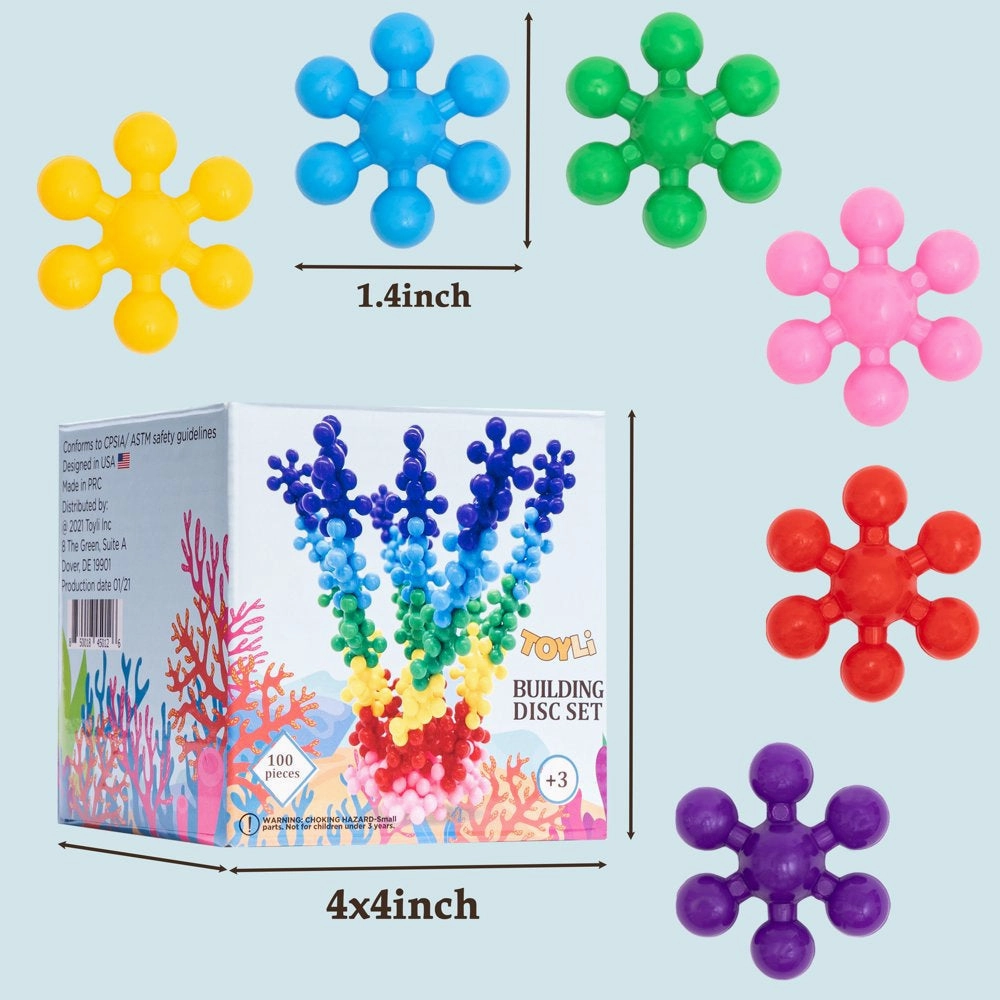 Rynx | 100 Pieces Building Plates Set - Multicolored Interlocking Building Blocks