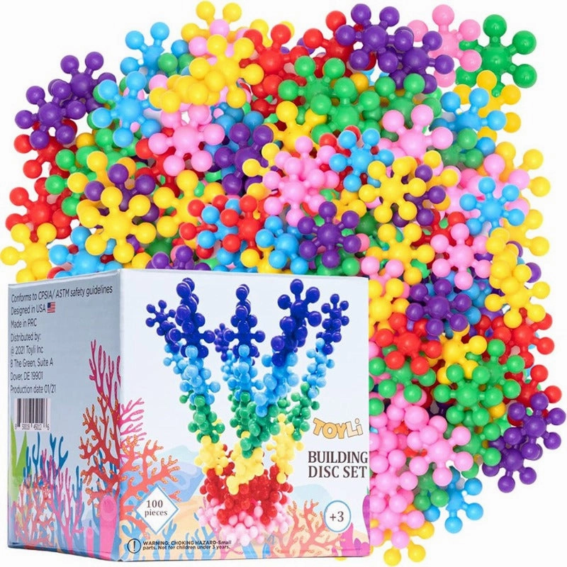 Rynx | 100 Pieces Building Plates Set - Multicolored Interlocking Building Blocks