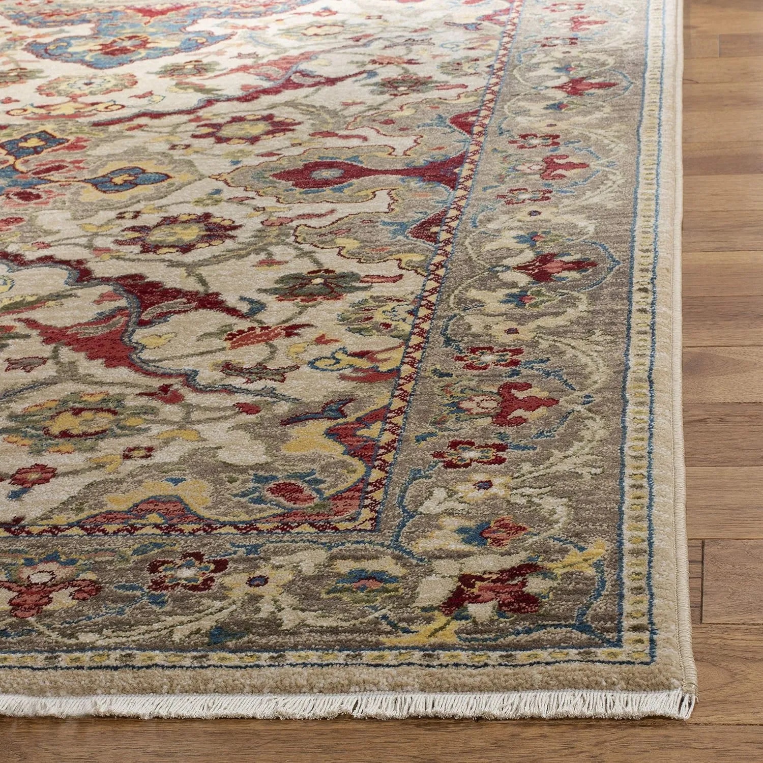 SAFAVIEH Area Rug 8x10 - Kashan Collection - Large - Ivory & Taupe, Traditional Oriental Design, Non-Shedding & Easy Cleaning, Ideal for Living Room, Bedroom, Office, Dining Space (KSN307A)