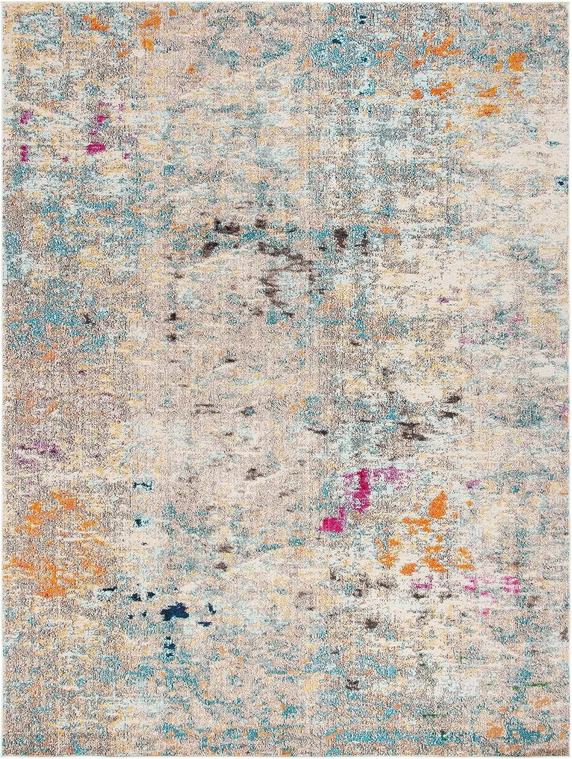 SAFAVIEH Area Rug 8x10 - Madison Collection - Large - Grey & Gold, Boho Abstract Distressed Design, Non-Shedding & Easy Cleaning, Ideal for Living Room, Bedroom, Office, Dining Space (MAD425F)