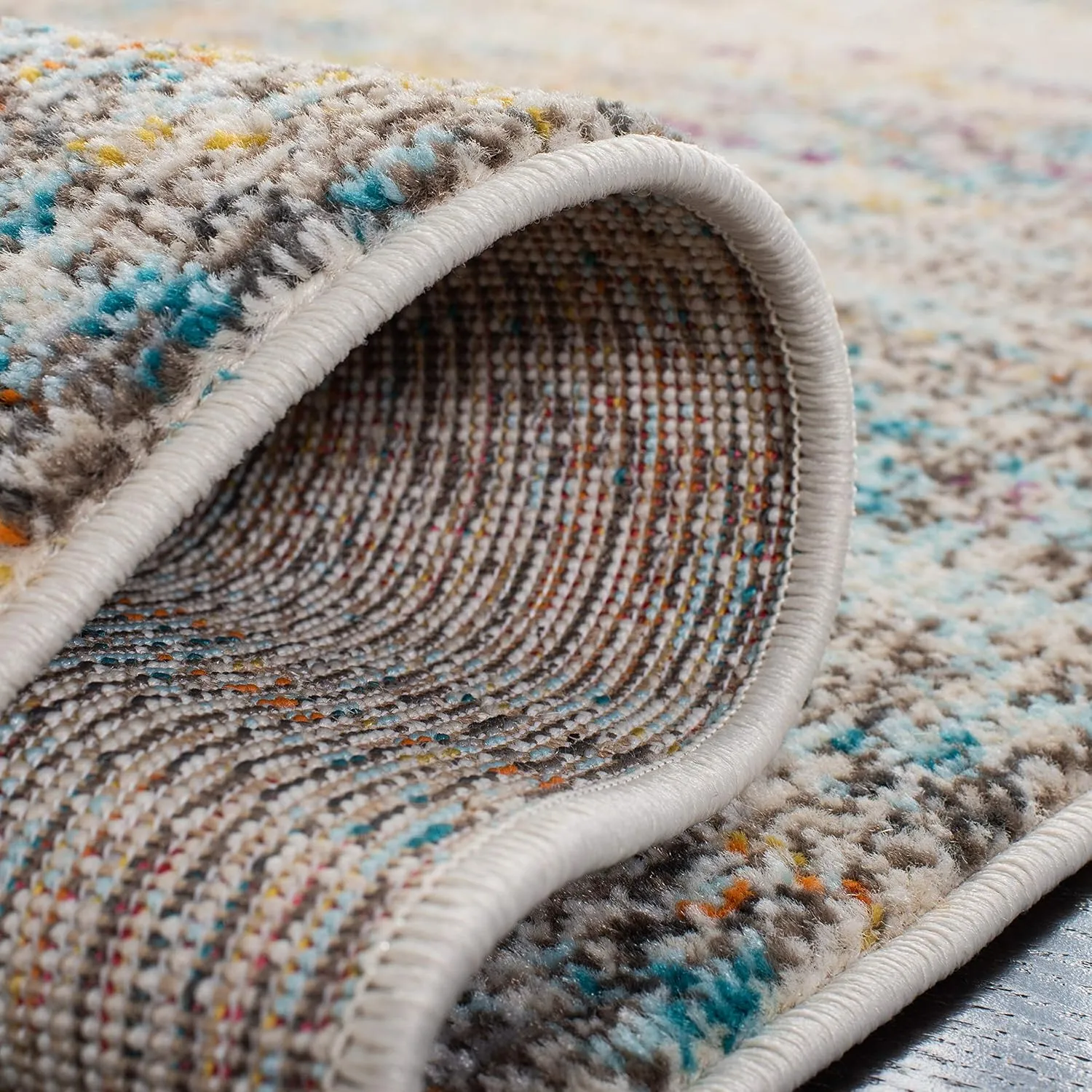 SAFAVIEH Area Rug 8x10 - Madison Collection - Large - Grey & Gold, Boho Abstract Distressed Design, Non-Shedding & Easy Cleaning, Ideal for Living Room, Bedroom, Office, Dining Space (MAD425F)