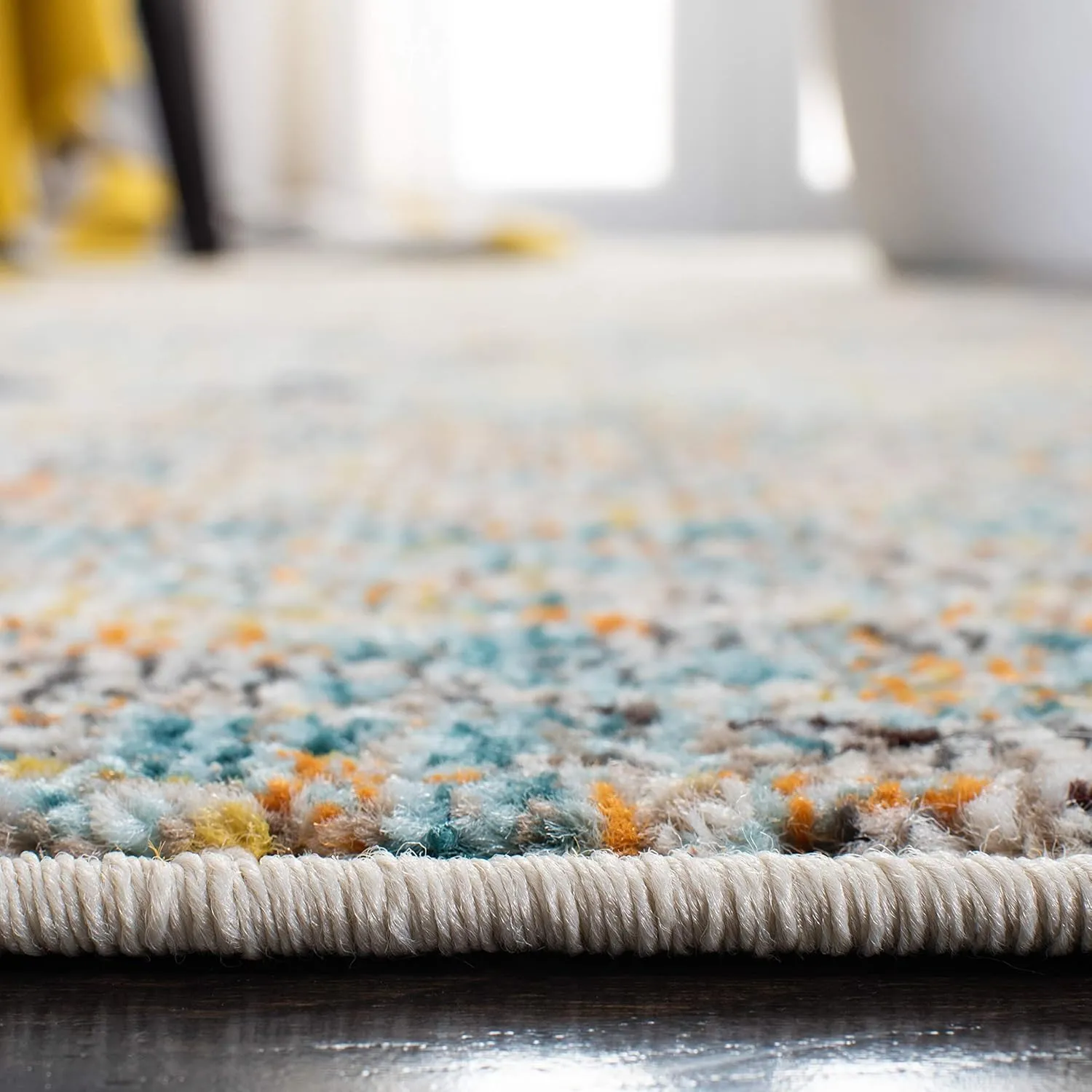 SAFAVIEH Area Rug 8x10 - Madison Collection - Large - Grey & Gold, Boho Abstract Distressed Design, Non-Shedding & Easy Cleaning, Ideal for Living Room, Bedroom, Office, Dining Space (MAD425F)
