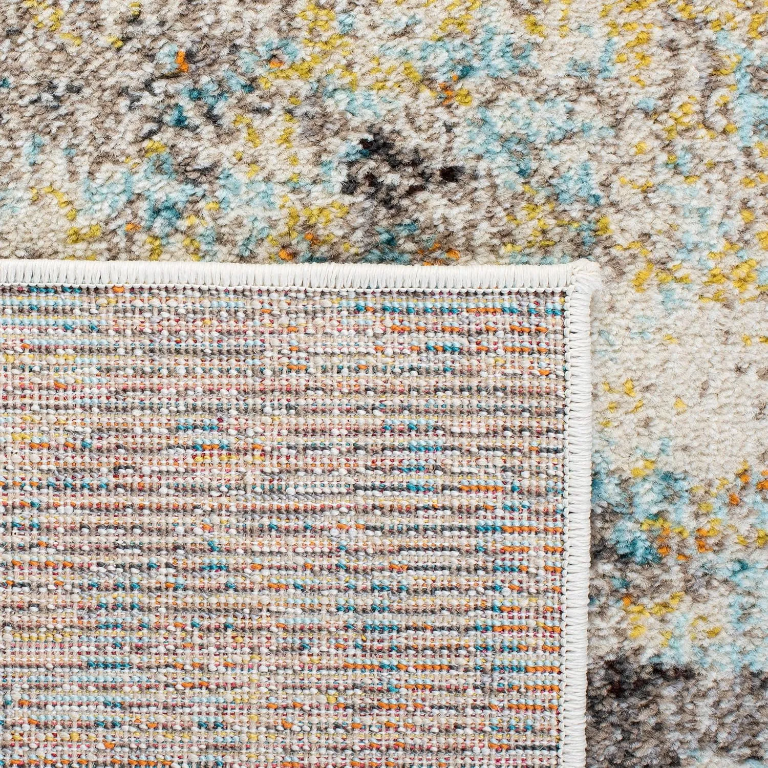 SAFAVIEH Area Rug 8x10 - Madison Collection - Large - Grey & Gold, Boho Abstract Distressed Design, Non-Shedding & Easy Cleaning, Ideal for Living Room, Bedroom, Office, Dining Space (MAD425F)