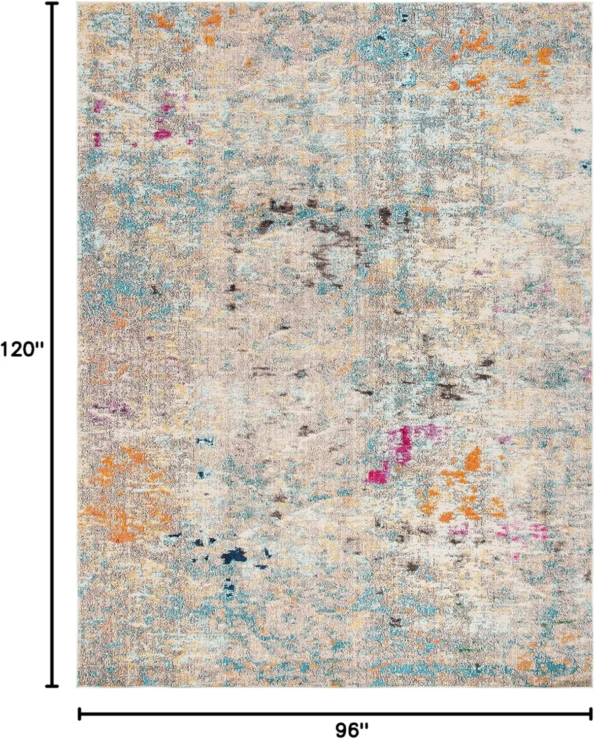 SAFAVIEH Area Rug 8x10 - Madison Collection - Large - Grey & Gold, Boho Abstract Distressed Design, Non-Shedding & Easy Cleaning, Ideal for Living Room, Bedroom, Office, Dining Space (MAD425F)