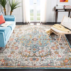 SAFAVIEH Area Rug 8x10 - Madison Collection - Large - Grey & Light Blue, Boho Chic Medallion Distressed Design, Non-Shedding & Easy Cleaning, Ideal for Living Room, Bedroom, Dining Space (MAD447F)