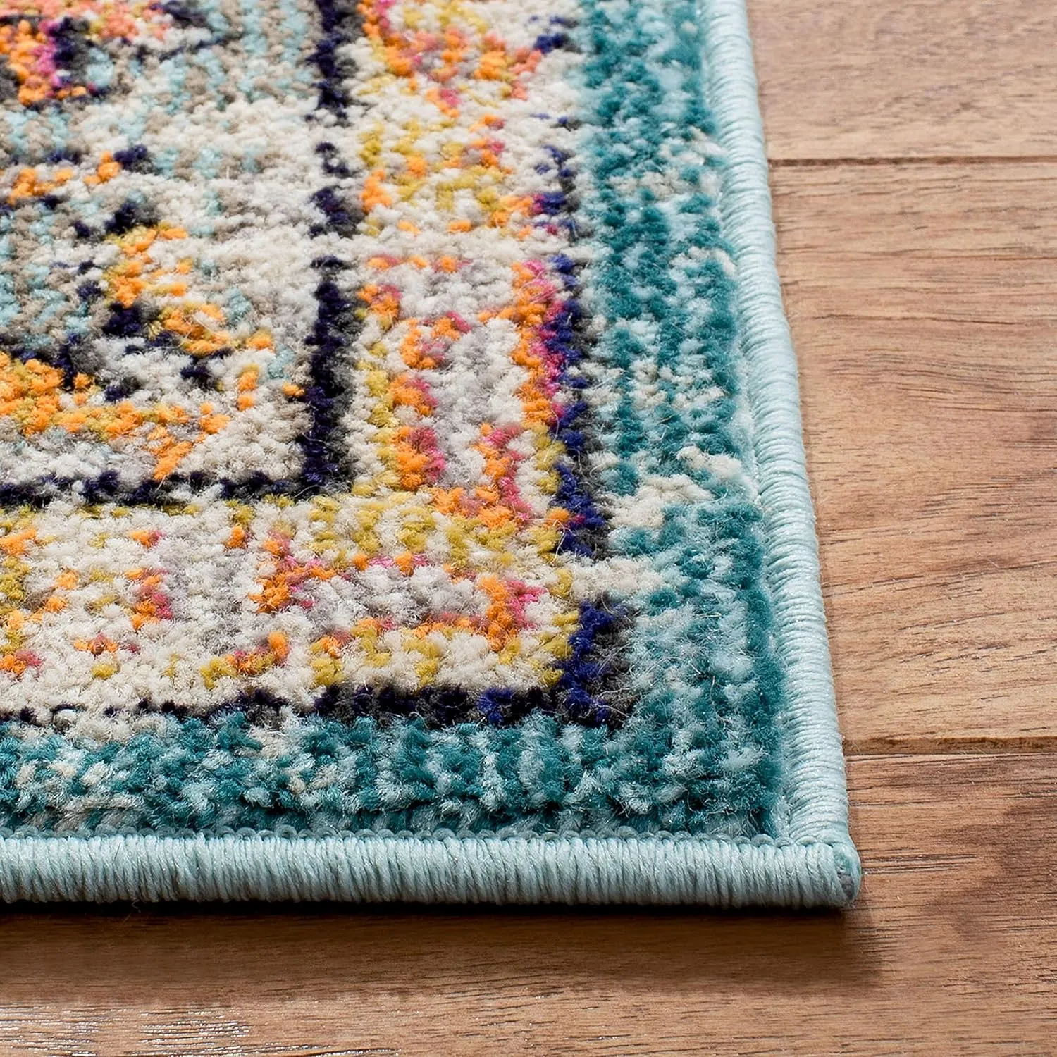 SAFAVIEH Area Rug 8x10 - Madison Collection - Large - Grey & Light Blue, Boho Chic Medallion Distressed Design, Non-Shedding & Easy Cleaning, Ideal for Living Room, Bedroom, Dining Space (MAD447F)