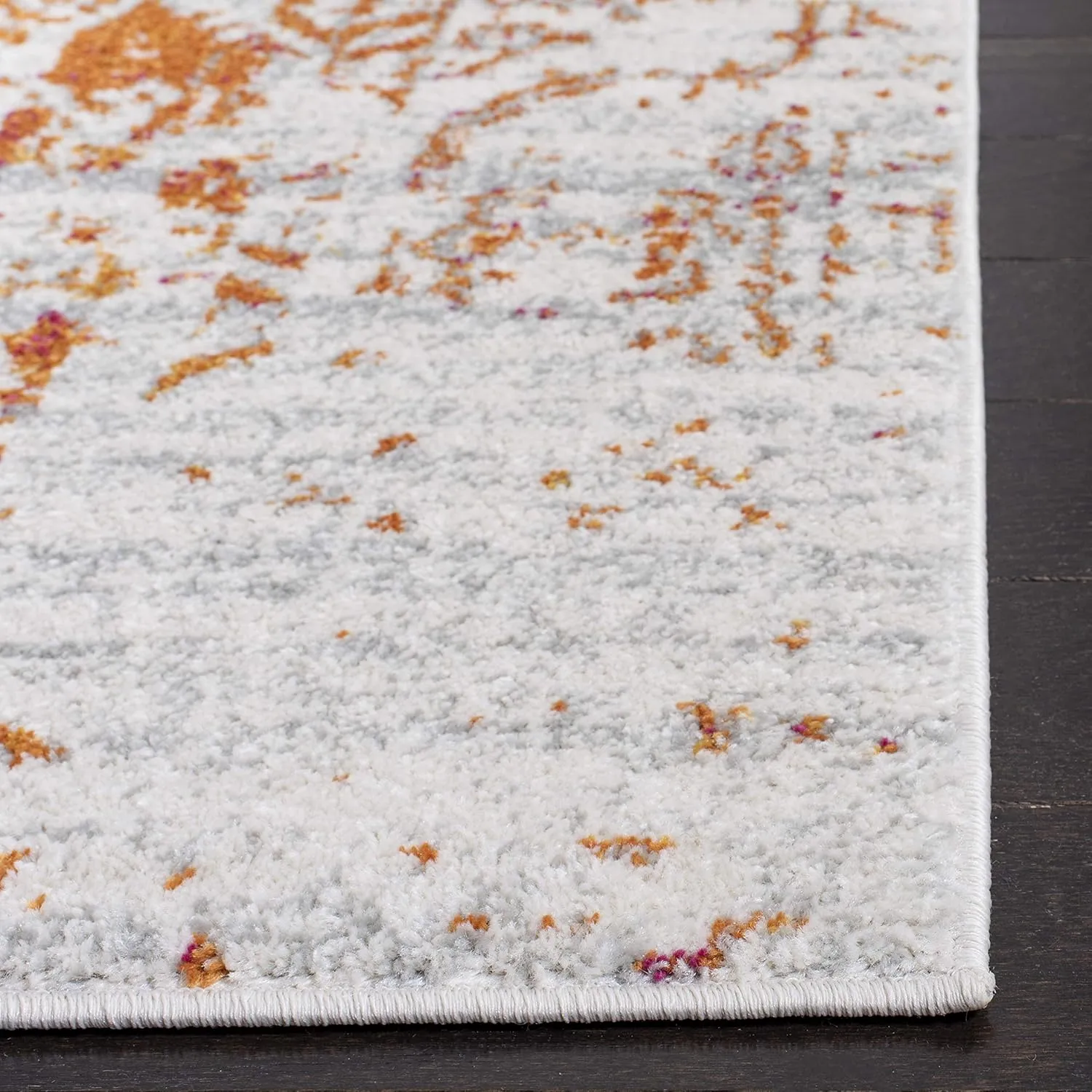 SAFAVIEH Area Rug 8x10 - Madison Collection - Large - Orange & Ivory, Snowflake Medallion Distressed Design, Non-Shedding & Easy Cleaning, Ideal for Living Room, Bedroom, Office, Dining (MAD603P)