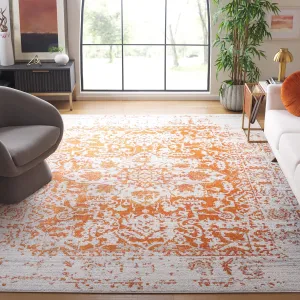 SAFAVIEH Area Rug 8x10 - Madison Collection - Large - Orange & Ivory, Snowflake Medallion Distressed Design, Non-Shedding & Easy Cleaning, Ideal for Living Room, Bedroom, Office, Dining (MAD603P)
