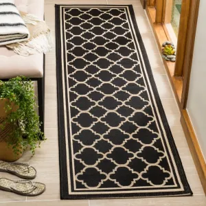 SAFAVIEH Courtyard Collection 2'3' x 6'7' Black/Beige CY6918 Trellis Indoor/ Outdoor Patio Backyard Mudroom Runner Rug