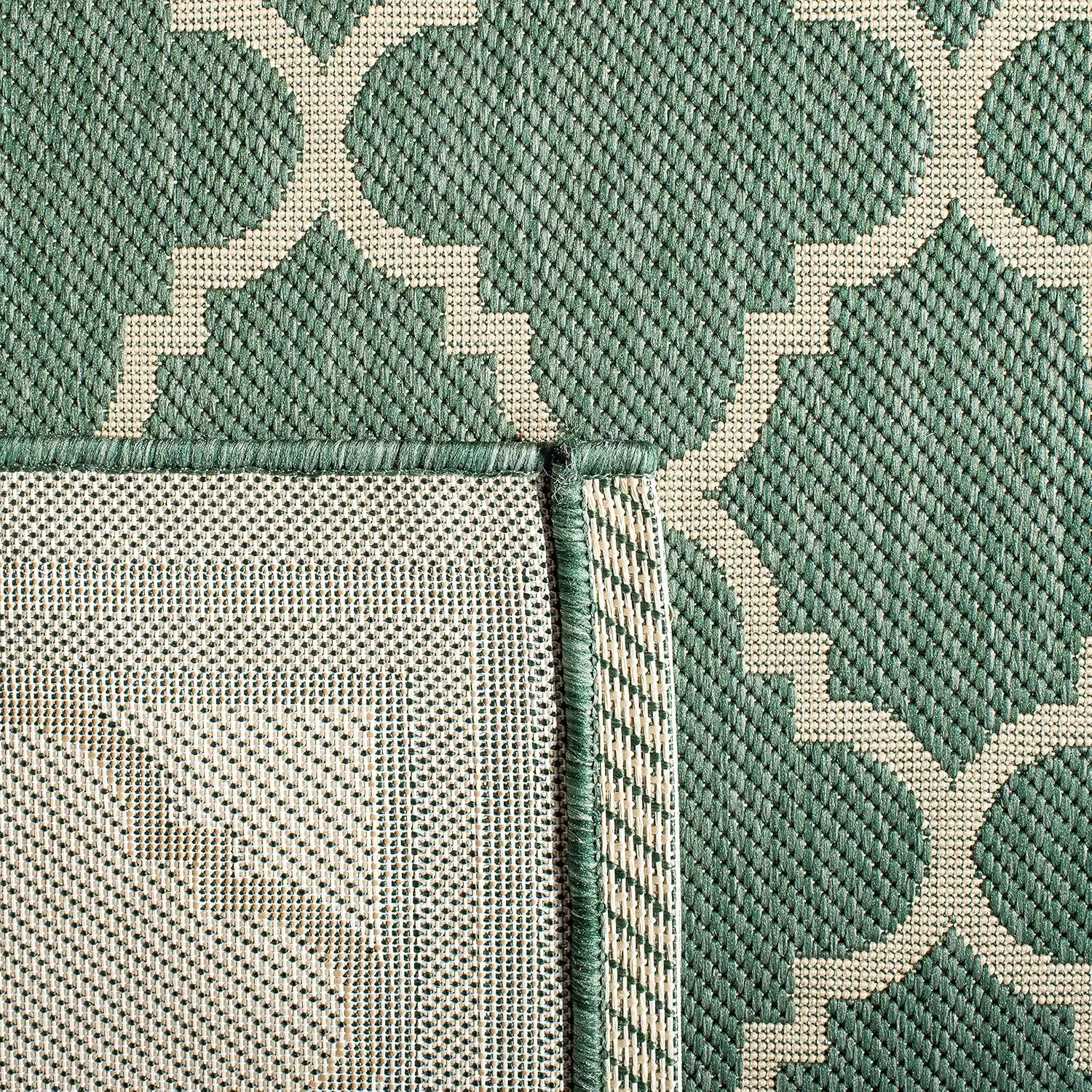 SAFAVIEH Courtyard Collection 9' x 12' Dark Green/Beige CY6918 Trellis Indoor/ Outdoor Waterproof Easy Cleaning Patio Backyard Mudroom Area Rug