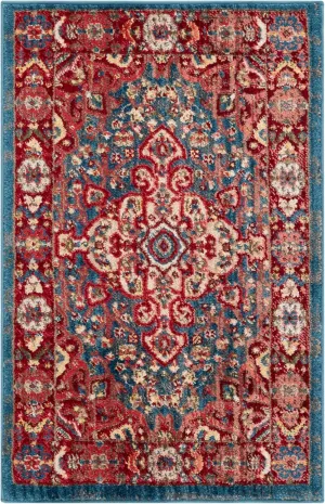 SAFAVIEH Kashan Collection Area Rug - 2'6" x 4', Blue & Red, Traditional Oriental Design, Non-Shedding & Easy Care, Ideal for High Traffic Areas in Living Room, Bedroom, Dining (KSN305A-24)