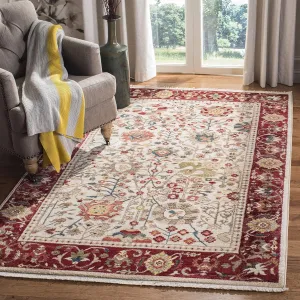 SAFAVIEH Kashan Collection Area Rug - 9' x 12'6", Ivory & Red, Traditional Oriental Design, Non-Shedding & Easy Care, Ideal for High Traffic Areas in Living Room, Bedroom (KSN303D)