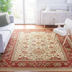 SAFAVIEH Lyndhurst Collection Area Rug - 8' x 10', Ivory & Rust, Traditional Oriental Design, Non-Shedding & Easy Care, Ideal for High Traffic Areas in Living Room, Bedroom (LNH212R)